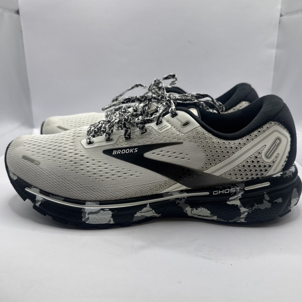 Brooks Ghost Athletic Running Shoes in White and Black